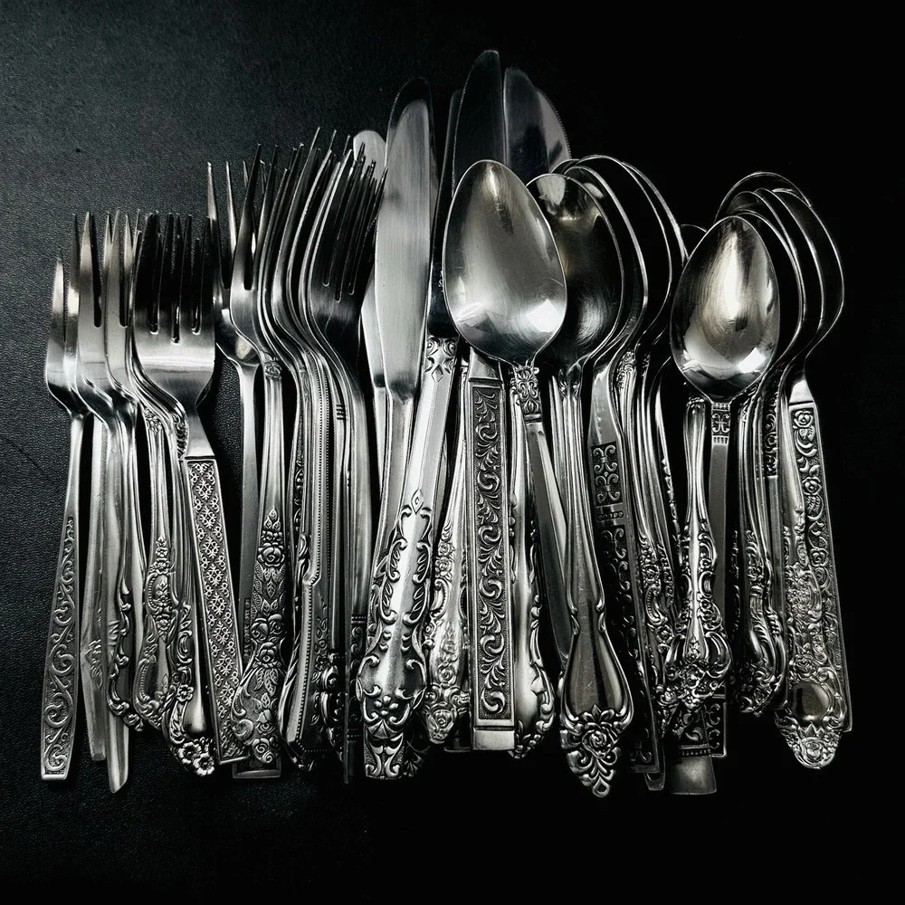 40 Vtg Stainless Flatware Mismatched Japan EKCO National Interpur Oneida Mixed